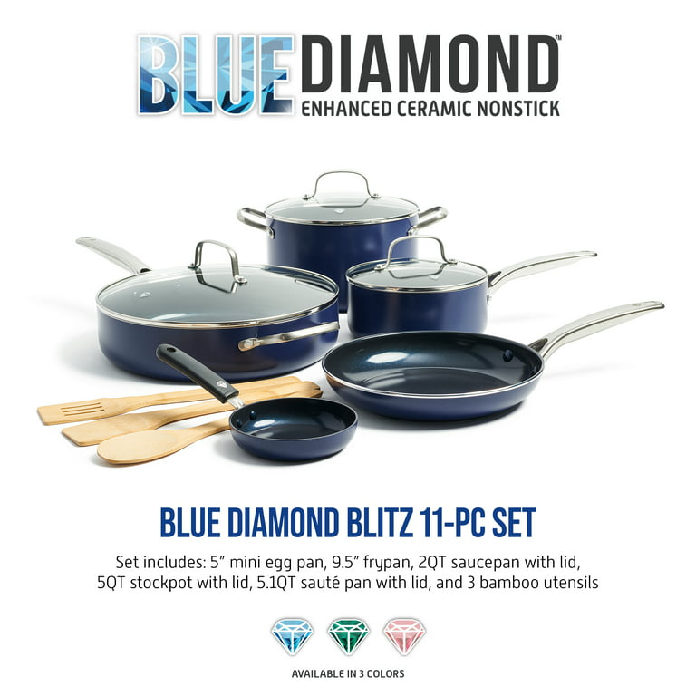 Blue Diamond, Blue Limited Edition Nonstick Ceramic 11-Piece