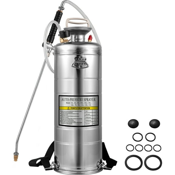 KFFKFF 12L Stainless Steel Spray Device for Domestic Gardening and Surface Sanitization, Applicable for Present-Day Requirements of Industrial, Agricultural, Commercial, Medical Sectors and More