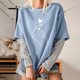 thumbnail image 2 of Blusa de manga larga de dos pines falsos con empalme a rayas y cuello redondo para mujer Pompotops gfhjh19672, 2 of 6