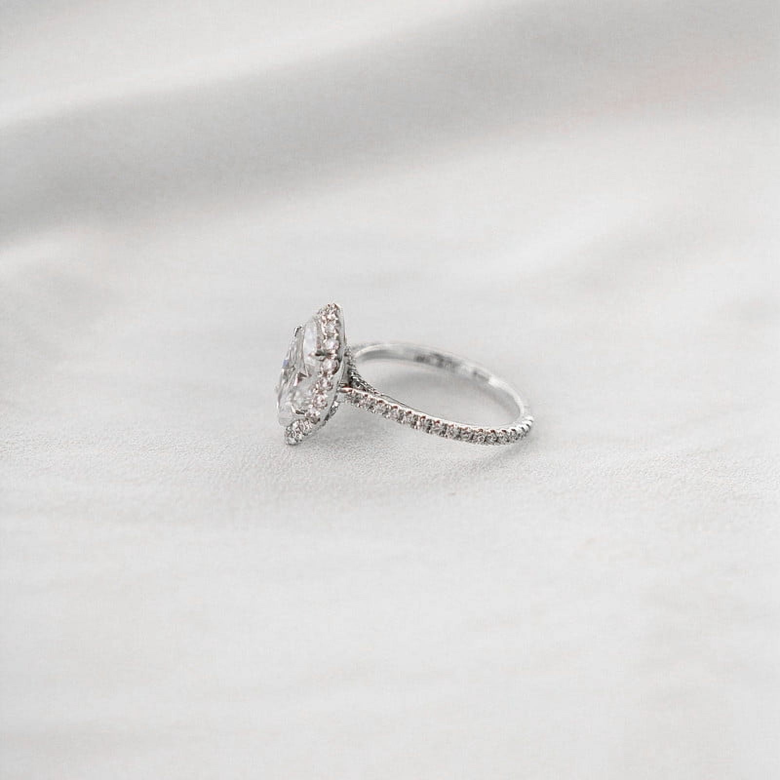 solitaire jewels 1.5CT Marquise Moissanite Halo Engagement Ring For Women, 10K White Gold