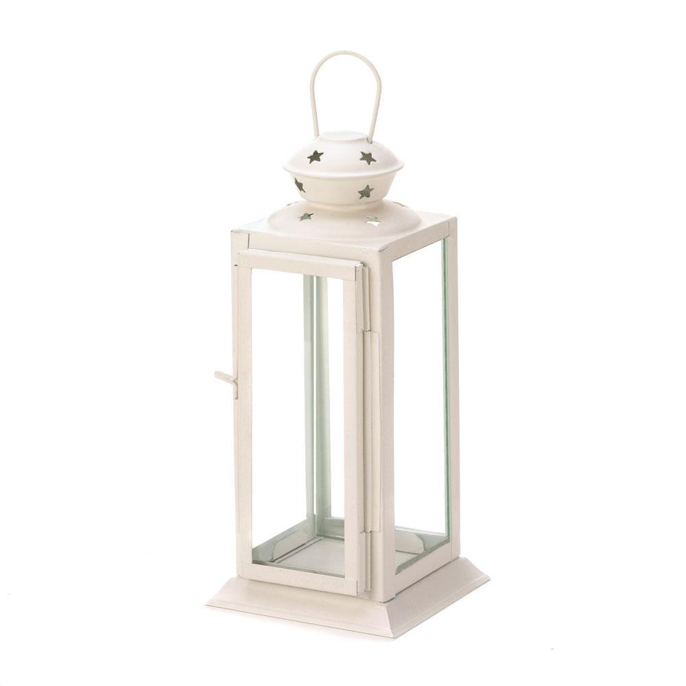Outdoor Patio Lanterns, Starlight White Hanging Metal Decorative