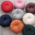 thumbnail image 2 of Velvet Round Decorative Pillow for Couch 15-Inch (Dark Blue), 2 of 4