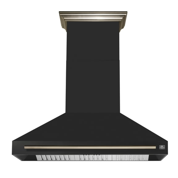 Forno Aria 48 Inch Wall-Mounted Range Hood in Black