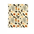 thumbnail image 2 of Halloween Throw Blanket, Vintage Halloween, Halloween Home Decor, Halloween Throw, Soft Plush 39X30 Inch Throw Blanket with Printed Pumpkins, Spiders, Webs, Bats and Witch Hats, 2 of 6