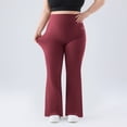 thumbnail image 2 of Hueook Plus Size Flare Leggings for Women High Waist Drawstring with Pocket Yoga L, 2 of 6