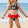 thumbnail image 4 of JTieacloth Summer Toddler Girls Leopard Printed Ruffles Two Piece Swimwear Swimsuit Bikini,Sizes 4-5 Years, 4 of 5