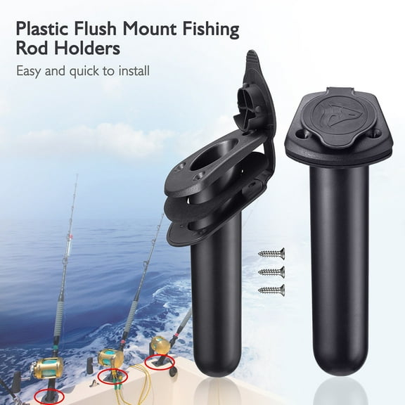 Flush Mount Fishing Boat Rod Holder Bracket Stand with Cap Cover for Kayak