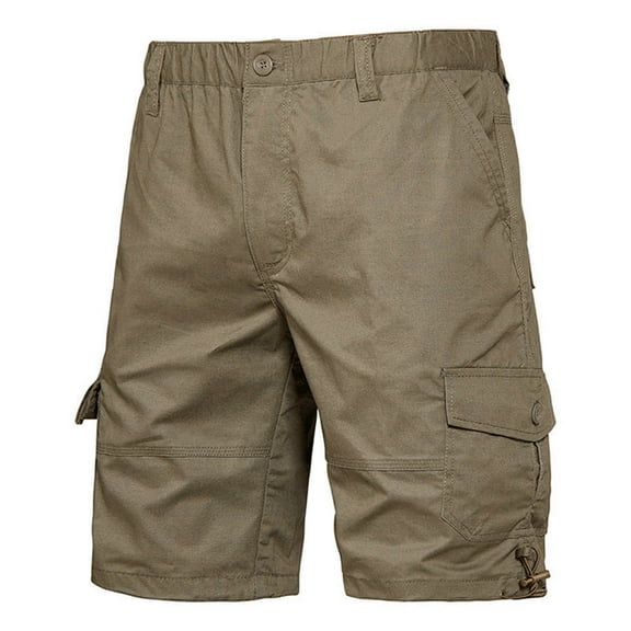Bzhegqhd Men's Cargo Shorts,Multi-Pocket Straight Fit Casual Work Shorts with Button and Zipper Closure, Belt Loops for Outdoor, Work, or Everyday Wear