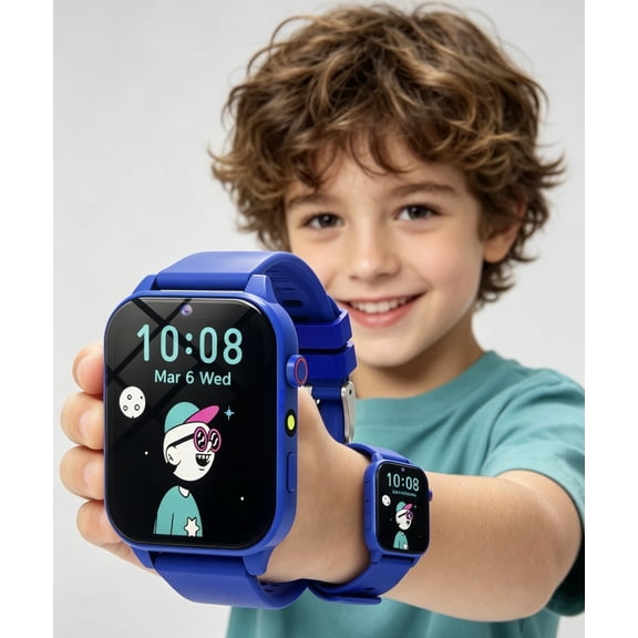 New Kids Smart Watch ,Smartwatch for Kids with Cameras 18 Games Videos Music Pedometer Record Alarms, Christmas Birthday Gift for Boys Girls(Blue)