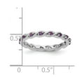 thumbnail image 2 of 2.5mm 925 Sterling Silver Polished Prong set Stackable Amethyst Ring Size 7 Stackable Ring for Women, 2 of 2