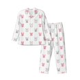 thumbnail image 1 of Fotbe Girl Rabbit Pattern Long Sleeve Pajama Set for Men,Sleepwear Set,2-piece Loungewear Set,Soft PJs Comfy Nightwear with Pockets-Large, 1 of 7