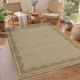 thumbnail image 3 of Nanan 9'x12' Modern BordeOrange Area Rug Natural Solid Rug, Farmhouse Washable Rug Non-Slip Indoor Carpet for Living Room Bedroom Home Office, Linen, 3 of 8