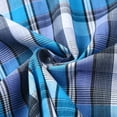 thumbnail image 6 of Bienzoe Boy's Cotton Plaid Roll Up Sleeve Casual Shirts Blue/Navy 13/14, 6 of 9