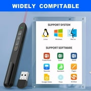 Presentation Clicker, Hyperlink Volume Control Wireless Presenter, PPT PowerPoint Clicker, RF 2.4GHz USB Presentation Remote Control PowerPoint Slide Advancer for Keynote/PPT/Mac/PC