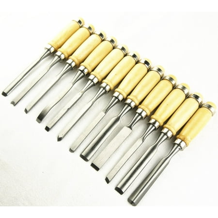 12 Piece Wood Carving Hand Chisel Tool Set Woodworking 
