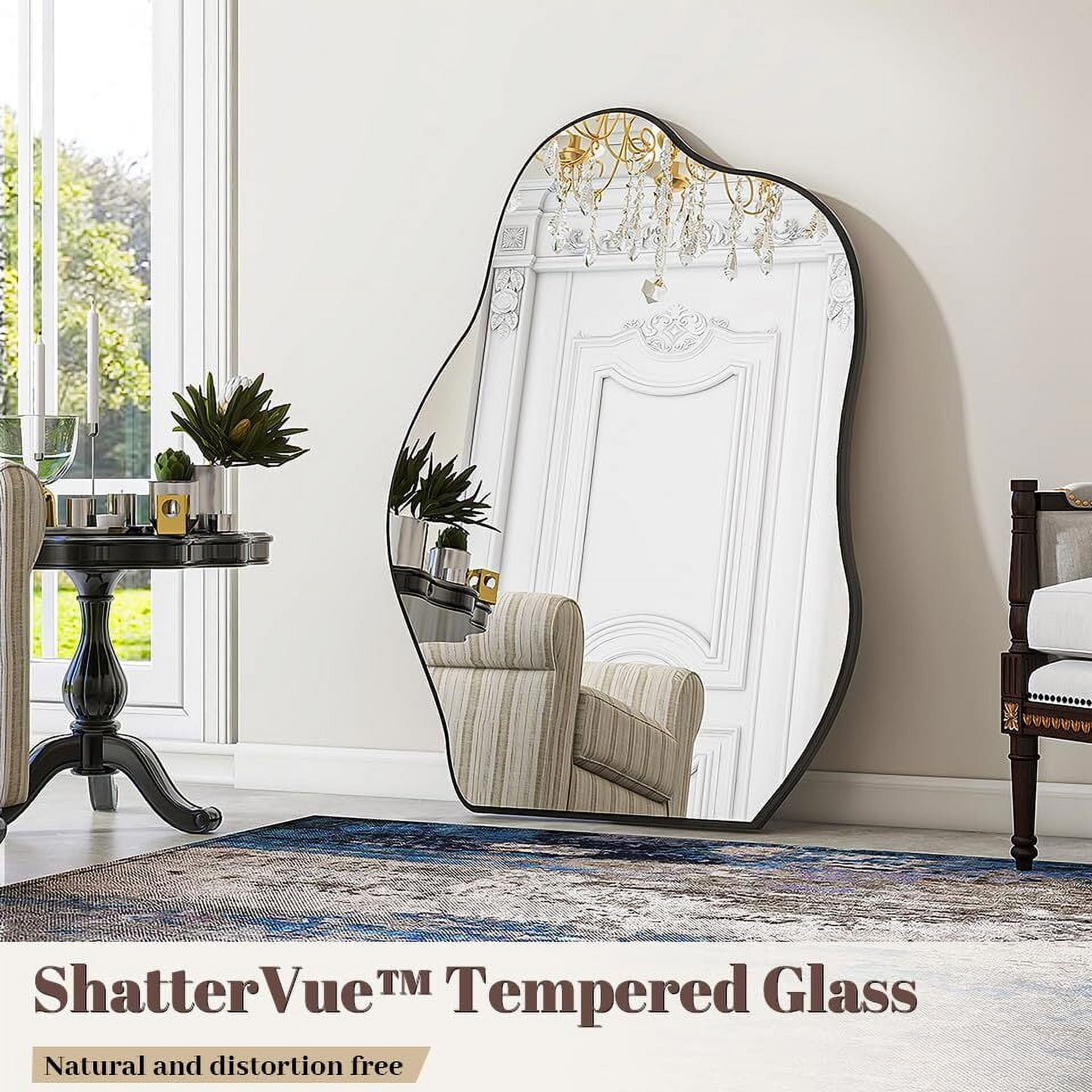 Lumora 32" x 22.5" Irregular Asymmetrical Frameless Wall Mirror Wall-Mounted