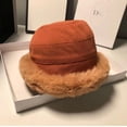 thumbnail image 2 of Sombrero de invierno para mujer, sombrero de pescador engrosado, ala personalizada, cálido, además de cubierta de terciopelo, gorra de moda para la cara, 2 of 2