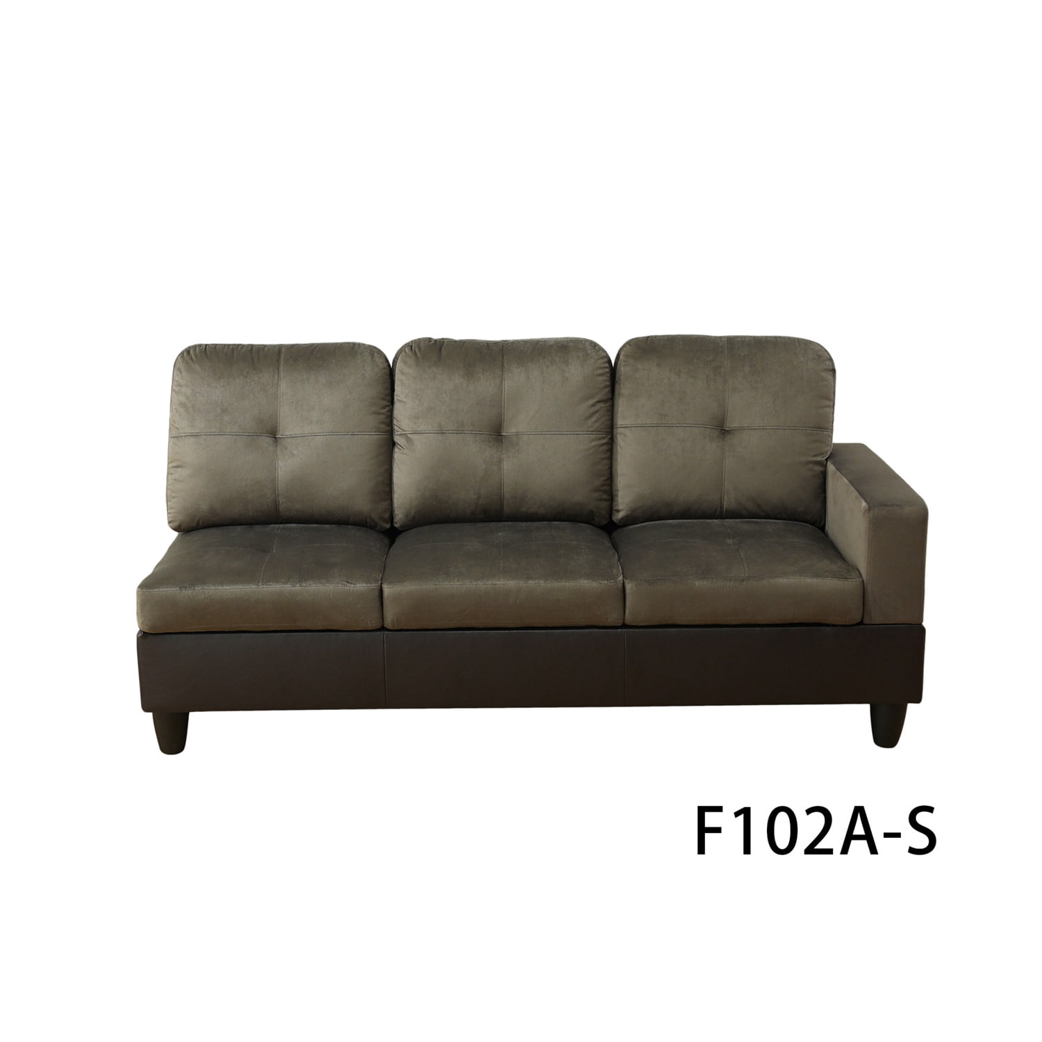 Hommoo Flannel and PVC Sectional Sofa, Modern Living Room Furniture Sets, L Shaped Couch and Sofa Set,Taupe(No Ottomans)