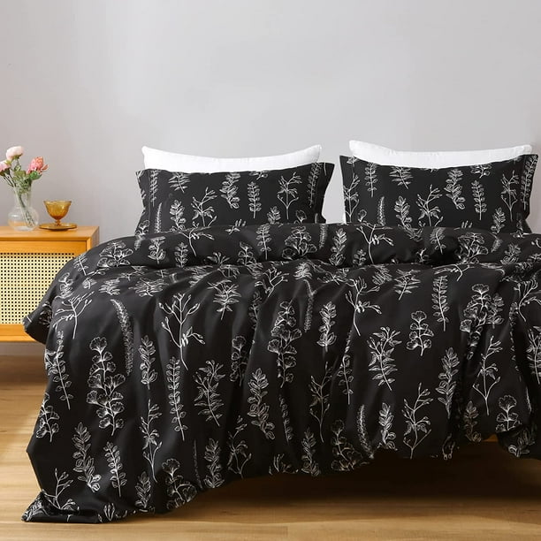 Duvet Cover Set Queen Comforter Cover Set,2Piece Floral Duvet Cover