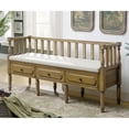 thumbnail image 3 of Bowery Hill Solid Wood Natural Tone Storage Bench Rectangular 60" Unassembled, 3 of 6