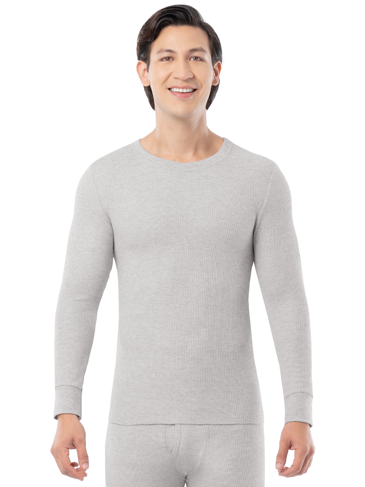 Fruit of the Loom Men's Thermal Waffle Crew Top, 2-Pack
