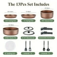 thumbnail image 3 of 13Pcs Nonstick Kitchen Pots and Pans Set with Removable Handles, Stackable RV Cookware, Oven & Dishwasher Safe, Non-Toxic, Heat Safe Up to 350°F, Champagne, 3 of 5