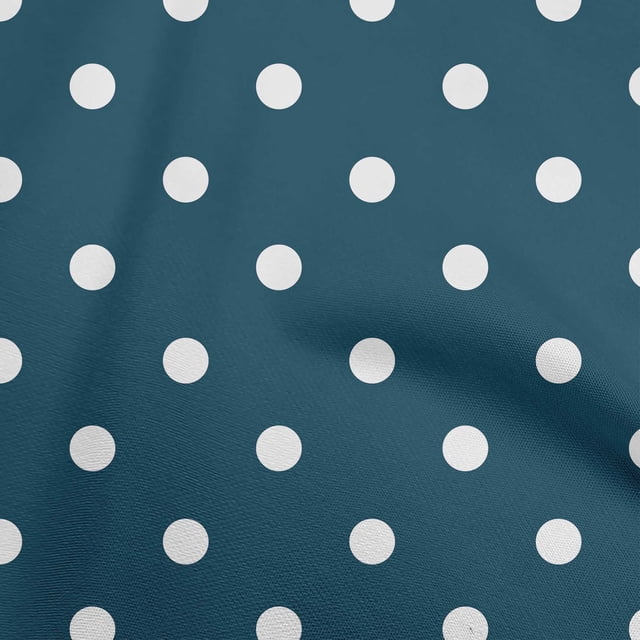 oneOone Tissu Polyester Lycra Bleu Sarcelle Tissu à Pois Matière de Robe Tissu Imprimé Tissu au Mètre 56 Pouces de Large