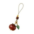 thumbnail image 2 of Brown Woven Persimmon Charm - Car Rearview Mirror, Phone & Bag Decor, Meaningful Accessory, 2 of 6