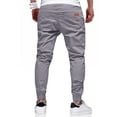thumbnail image 3 of Dwelliawo Men's Casual Pants Drawstring Cotton Casual Chino Pant Outdoor Hiking Twill Track Work Sweatpant Pants with Pockets Light Gray L, 3 of 3