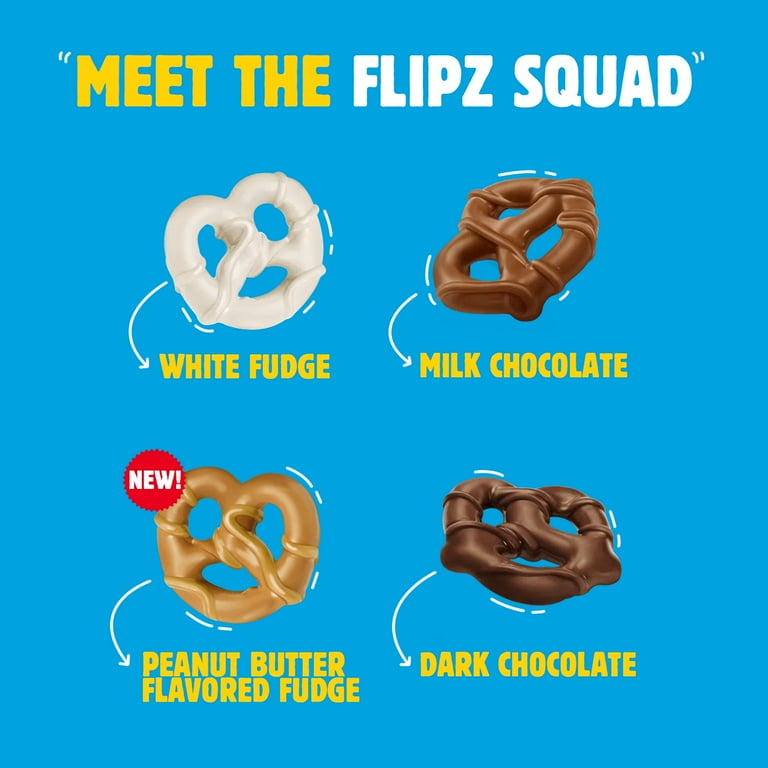 プレッツェルページ Flipz White Fudge Pretzels, 5 oz. - Crunchy, Sweet, Salty
