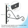 thumbnail image 3 of Uxcell 245mmx205mmx16mm Iron Wall Hooks for Hanging Lanterns Lights and Plants Black 4 Count, 3 of 7