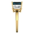 thumbnail image 3 of 4.0ct emerald cut natural london blue topaz 14k yellow gold 3 stone Bridal Wedding Engagement Promise Anniversary Ring for Women size 5.75, 3 of 7