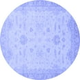 thumbnail image 1 of Ahgly Company Machine Washable Indoor Round Oriental Blue Traditional Area Rugs, 8' Round, 1 of 4