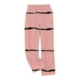 thumbnail image 6 of Nfurl Women's Winter Flannel Pajama Pants with Pockets Warm Stripe Elastic Waist Pjs Bottoms Cozy Lounge Long Boxer Pant Ladies Sleep Bottom Pink XXXL, 6 of 6