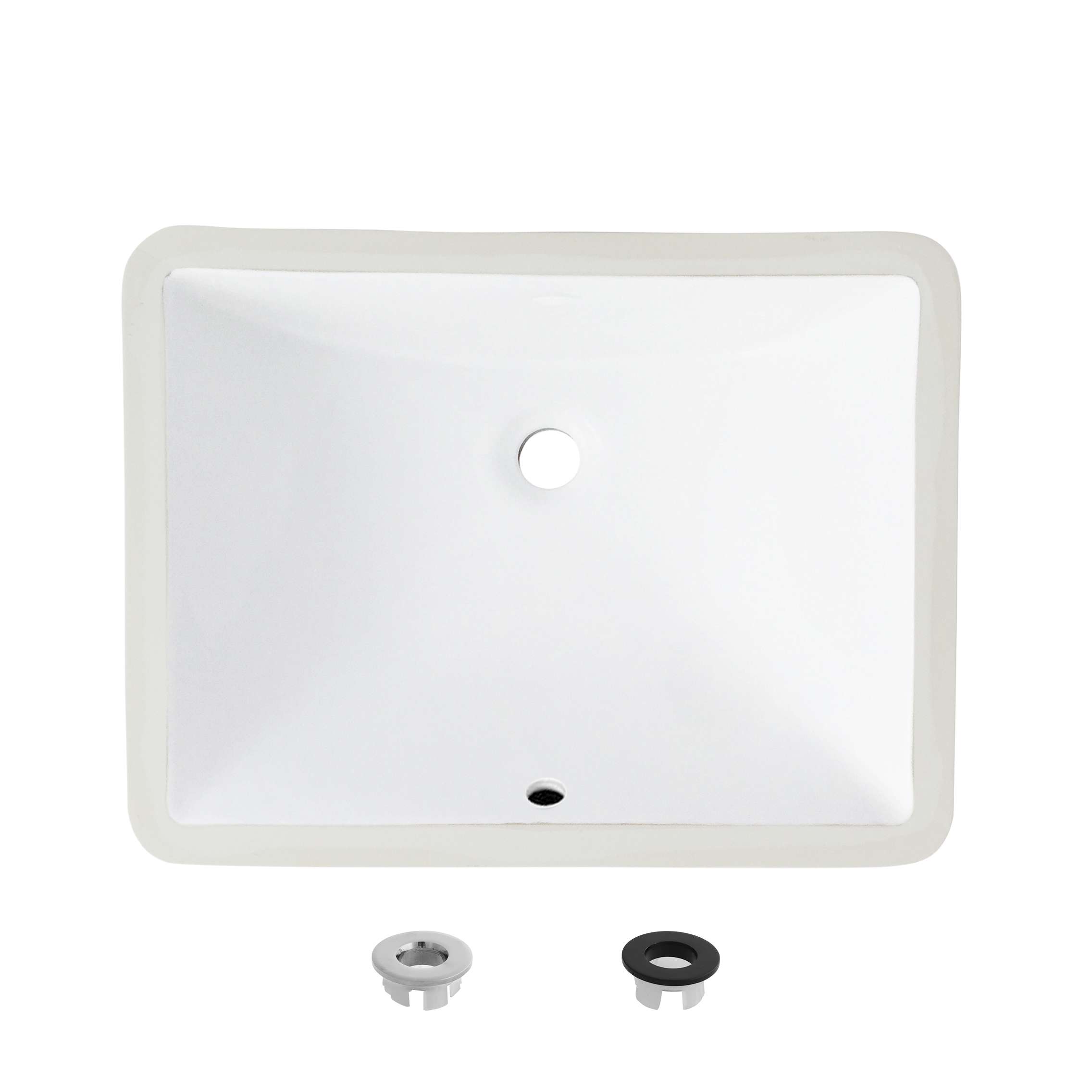 Stylish Undermount 20 ¾"Wx 15 ½"D White Porcelain Rectangular Bathroom Sink P-200