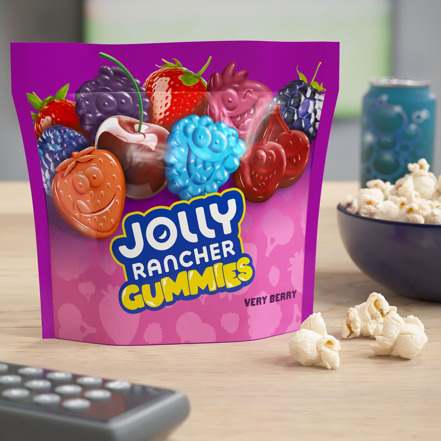 Jolly Rancher Gummies Very Berry Assorted Fruit Flavored Candy, Resealable Bag 13 oz