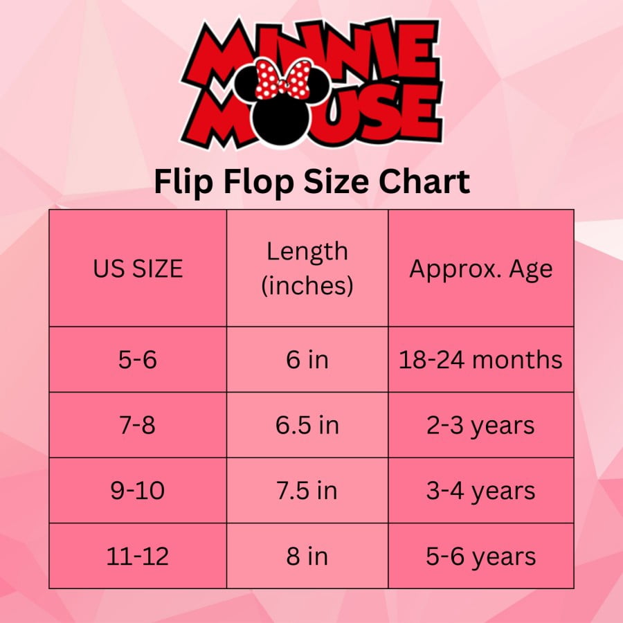 Disney Minnie Mouse Girls Toddler Flip Flops with Back Strap, Pink, Size: 7-8