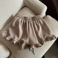 thumbnail image 5 of KAUOD Girls Ruffle Shorts Elastic High Waist Loose Athletic Shorts Wide Leg Cute Casual Mini Short Pants with Pocket, 5 of 5