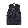 thumbnail image 1 of Disketp Copper-Gold Gloss Outline Rose Mochila Ligera Clásica con Múltiples Bolsillos, Mochila Casual para Hombre y Mujer, Ideal para Escuela, Trabajo y Viajes, 1 of 6