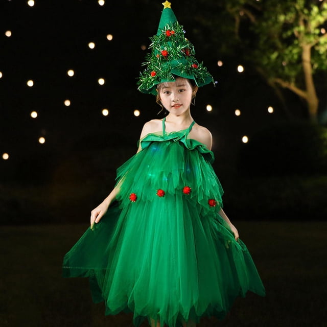 Disfraz de Navidad, vestido de Navidad, disfraz de cosplay, accesorios para fotos, disfraz de cosplay, falda verde para festivales, vacaciones, Hallow , 130cm Salvador Dali vestido de traje