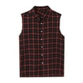thumbnail image 3 of XDZJLR Mens Tank Tops Summer Fashion Casual Plaid Print Buckle Sanding Sleeveless Shirts for Men, 3 of 4
