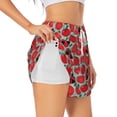 thumbnail image 2 of Disketp Cute Tomato Print Women's Shorts Workout Shorts for Athletic Gym Running Shorts with Phone Pockets XX-Large, 2 of 8