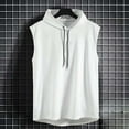 thumbnail image 2 of Krdevn Mens Sleeveless Vest Top Casual T Shirt Solid Color Hooded Hoodie,Tank Tops Men,L, 2 of 5