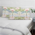 thumbnail image 4 of Boho Green Flower Pillow Covers Queen, Botanical Watercolor Leaf Floral Soft Brushed Microfiber Breathable Throw Pillow Covers, Pillowcase with Zipper for Couch Sofa Bedroom Living Room 20"x30", 4 of 9