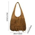 thumbnail image 5 of Faraee Women Fringe Hobo Bag Western Hippie Shoulder Handbag Tassel Crossbody Tote Satchel Black, 5 of 5