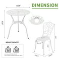 Withniture 3-Piece White Bistro Set, Outdoor Patio Dining Table and ...