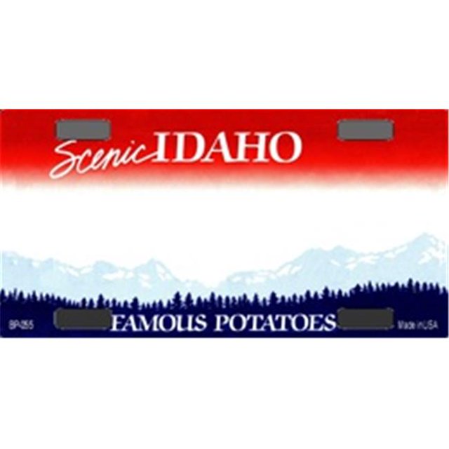 BP-055 Idaho État Arrière-Plan Blancs Plat- Plaques d'Immatriculation de Bicyclette Blancs pour la Personnalisation