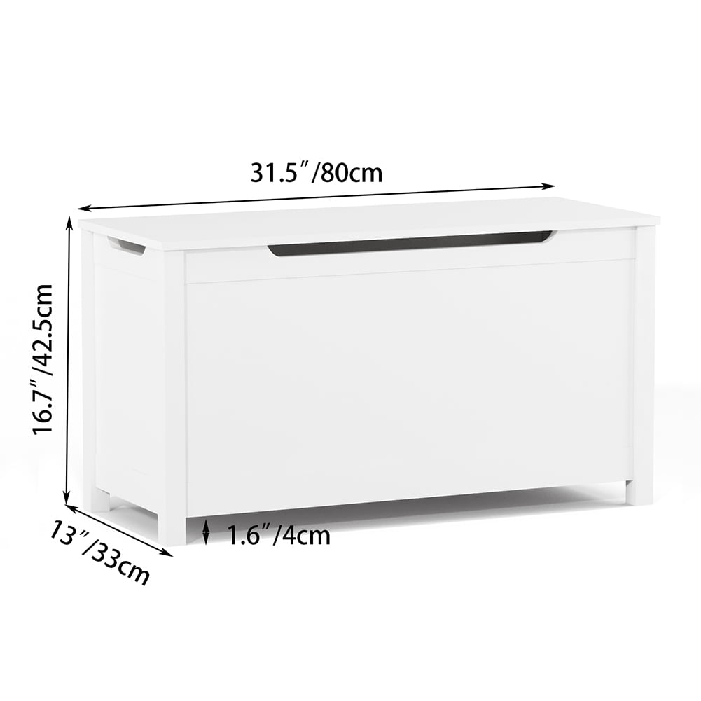 Wooden Toy Box Storage With Safety Hinge,Lid Storage Bench For Bedroom Living Room Playroom Boys & Girls,Toddlers Toy Storage Chest,31.50x13.00x16.70in