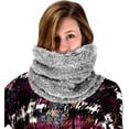 thumbnail image 3 of Double Layer Marled Knit Cowl Neck Infinity Loop Scarf Neck Warmer, 3 of 4