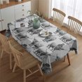 thumbnail image 2 of Gray Highland Cow Person Pattern Rectangle Tablecloth 60"x84",Waterproof Polyester Rectangle Table Cloth, Wipeable Spillproof Polyester Tablecloth for Dining, Camping, Indoor and Outdoor, 2 of 5